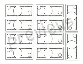 Printable Blank Dollar Bill Template