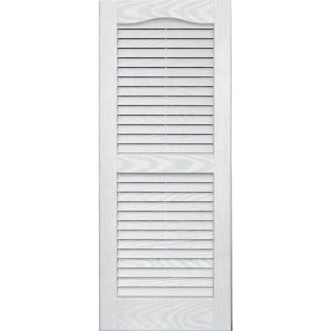 Shop Vantage 2-Pack White Louvered Vinyl Exterior Shutters (Common: 14 ...