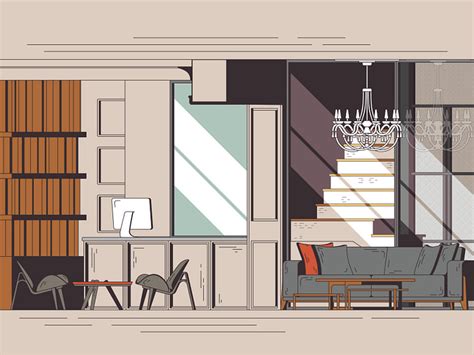 Hotel Lobby, Illustration #2 by Xhorxho Kita on Dribbble