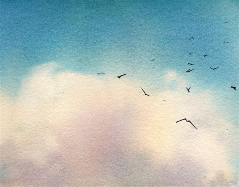 Blue Sky Wall Art Print watercolor painting of sky and | Etsy