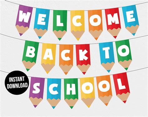 Welcome Back To School Banner Printable Free