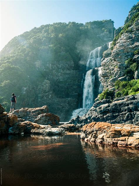 «Man Viewing Waterfall In Tsitsikamma National Park On The Otter Trail ...