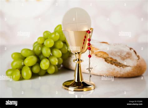 Holy communion elements on white background Stock Photo - Alamy