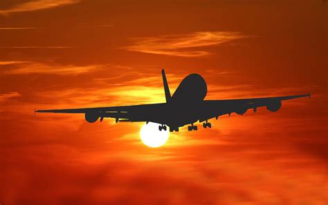 Airplane Sunset Travel Free Stock Photo - Public Domain Pictures