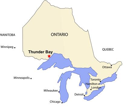 Thunder Bay Map - Canada