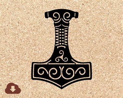 Celtic Old Norse Thors Hammer Mythology SVG Cut File PNG Transparent ...