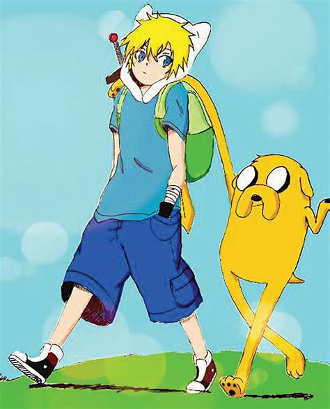 a cartoon character is walking next to a yellow dog and holding a ...