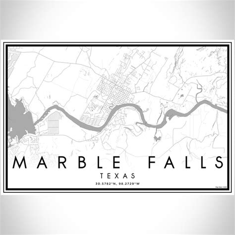 Marble Falls - Texas Map Print in Classic — JACE Maps