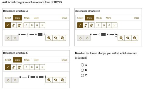 SOLVED: Add formal charges to each resonance form of HCNO. Resonance ...