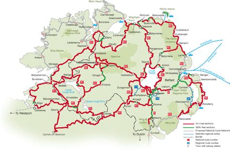 Map of the National Cycle Network | Cycle, Northern ireland, National