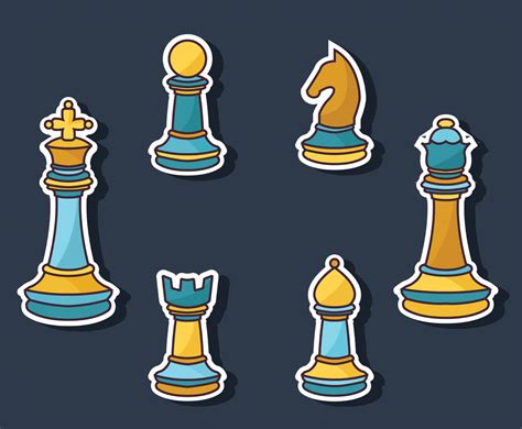 Set Of Chess Sticker Vector Art & Graphics | freevector.com