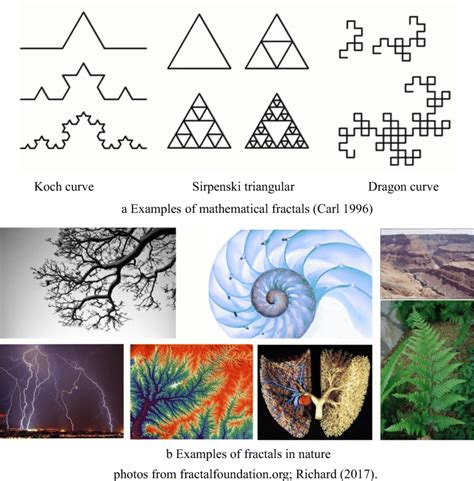 Examples of fractal. a Examples of mathematical fractals (Bovill 1996 ...