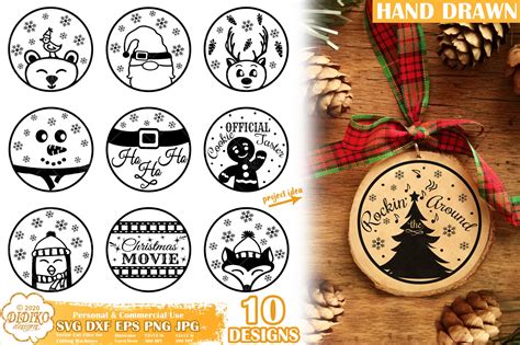 Round Christmas Ornament Bundle SVG, Christmas Svg - DIDIKO designs