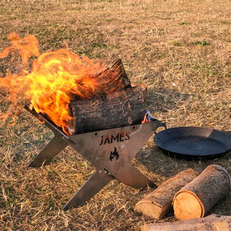 Personalised Slot Together Portable Camping Fire Pit By Oakdene Designs ...