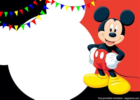 Birthday Blank Mickey Mouse Invitation Template - Free Template PPT ...