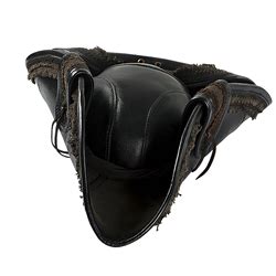 Sca Leather Armor - Deluxe Leather Pirate Hat in Black