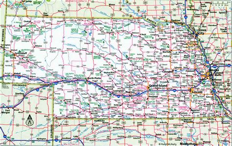 Nebraska interstate highway map I-80 free road state number county - US