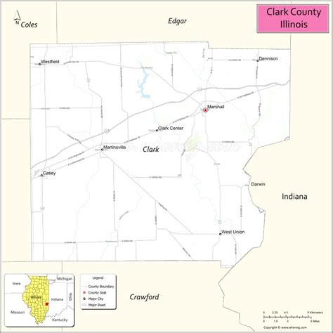 Clark County Map, Illinois - Where is Located, Cities, Population ...