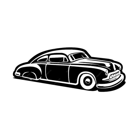 Premium Vector | Premium hot rod classic car silhouette monochrome ...