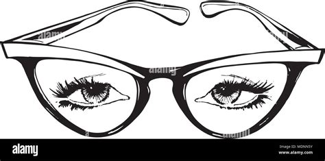 Cat Eye Glasses - Retro Clipart Illustration Stock Vector Image & Art ...