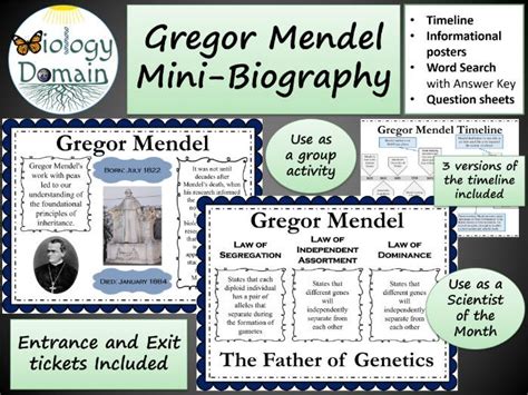 Gregor Mendel Mini-Biography with posters, timeline, and more ...