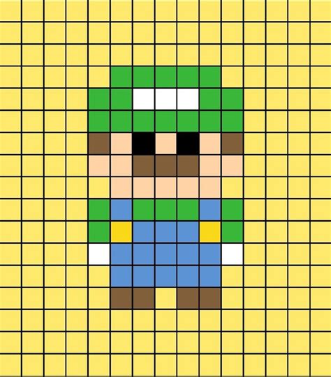 Luigi Pixel Art | Easy pixel art, Pixel art, Pixel art templates