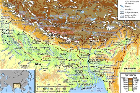 India Physical Map Himalayas - Share Map