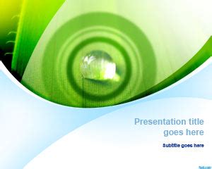 Free Green Nature PowerPoint Template with Water Drop