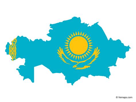 Flag Map of Kazakhstan | Free Vector Maps | Flag vector, Flag, Asian maps