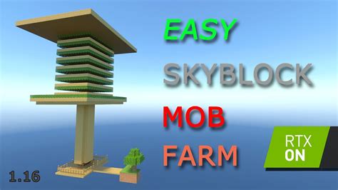 Easy Skyblock Mob Farm in RTX - 1.17 Minecraft Bedrock Edition - YouTube