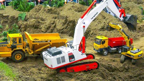 RC TRUCKS, RC EXCAVATOR, RC CONSTRUCTION SITE ACTION!! ACTROS, LIEBHERR ...