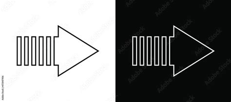 Modern black and white vector arrow isolated on black. Arrow icon ...