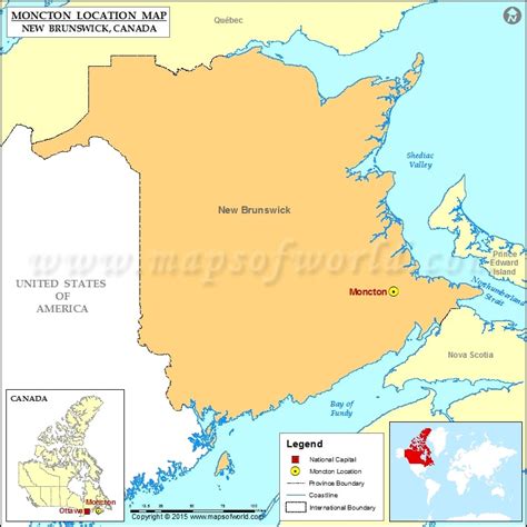 Where is Moncton Located in Canada Map