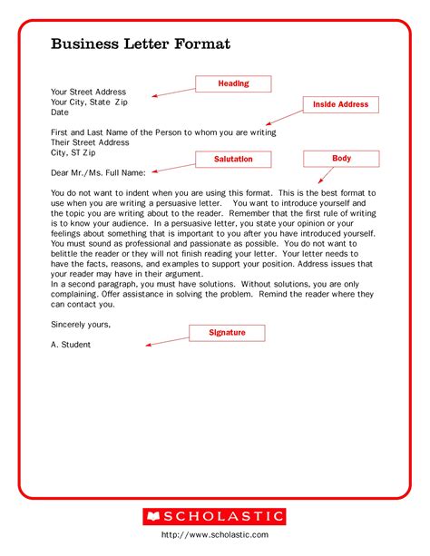 Free Printable Business Letter Template Form (GENERIC)