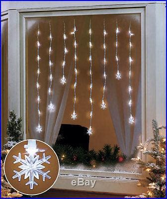 SNOWFLAKE LED Window Hanging Icicle Lights Indoor Home Holiday ...