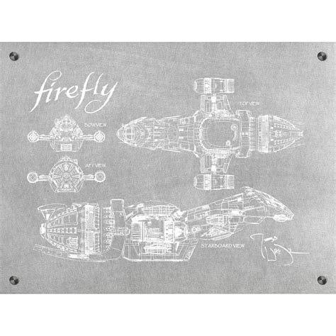 Firefly Serenity Blueprint (Aluminum // Black Ink) - Sci-Fi Screen ...