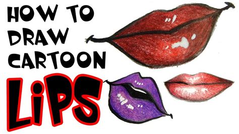 How to draw cartoon lips - YouTube