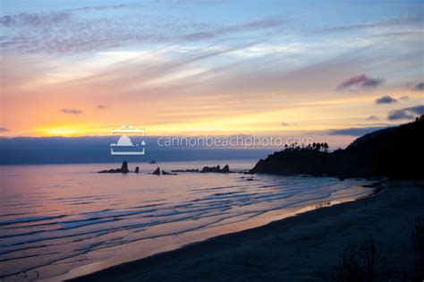 Sunset Over Ecola State Park - Cannon Beach Photo