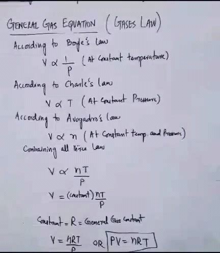 General Gas Equation. #Equation of general Gas | Gas ki equation ...