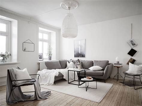 Scandinavian living room with large pendant lamp - Top 10 tips for ...