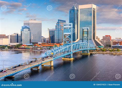 Jacksonville, Florida, USA Downtown Skyline on the River. Stock Image ...