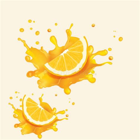 Orange Juice Splash Vector Art Stock Illustration - Illustration of ...