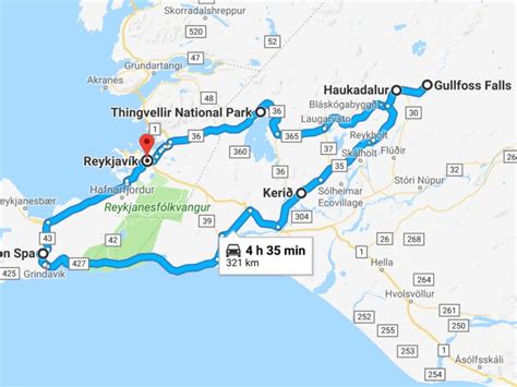 Map Of The Golden Circle, Iceland: The Ultimate DIY Self Drive Route