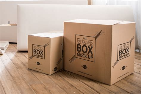 Corrugated Carton Packaging Box Mock-Up — Free Mockup World