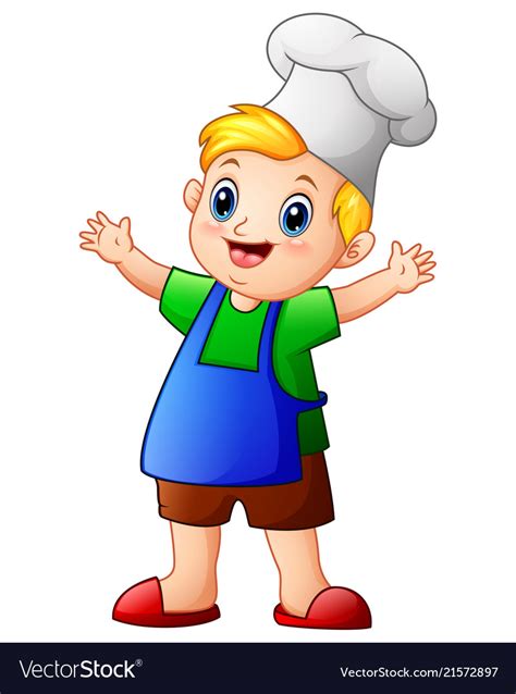 Little boy chef cartoon Royalty Free Vector Image