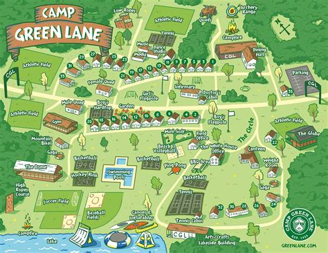 Map Of Camp Green Lake - Island Maps