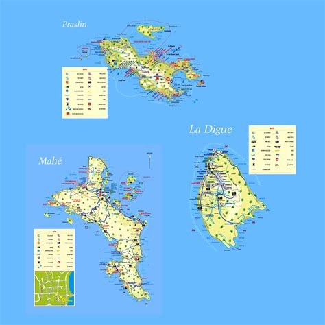 Large detailed tourist map of Seychelles with all marks | Seychelles ...