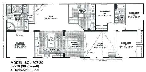 3 Bedroom 2 Bath Double Wide Mobile Home Floor Plans - Rtusaka