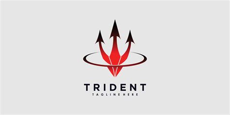 trident logo design vector with illustration creative concept 12722656 ...