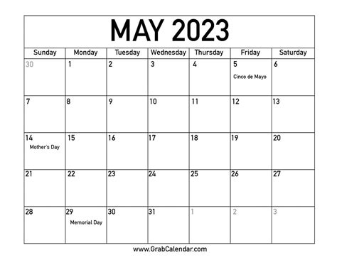 may 2023 calendar free printable calendar - may 2023 monthly printable ...